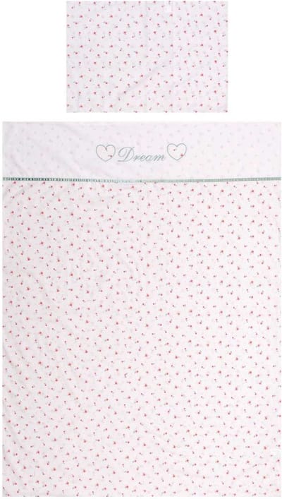 Briljant Baby Dekbedovertrek Fleur - Ledikant - 100 x 135 + Sloop 40x60 - Roze