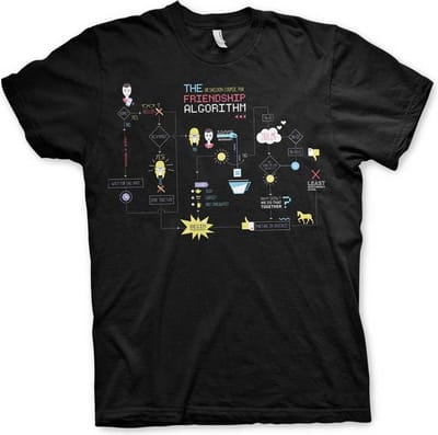 The Big Bang Theory Heren Tshirt -S- The Friendship Minions Algorithm Zwart