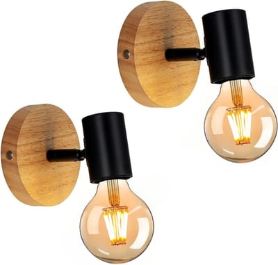 Wandlamp - 10cm - Klein - E27 - Theelichtje Set Van 2 - Zwart - Lamp Niet Inbegrepen