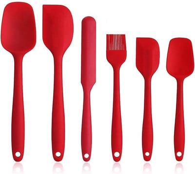 ***6 stuks Siliconen spatel siliconen keukengerei set - Hittebestendig en Anti-aanbaklaag, Voedselveilige siliconen Deegspatel voor koken, bakken en mengen - Keuken - van Heble® ***