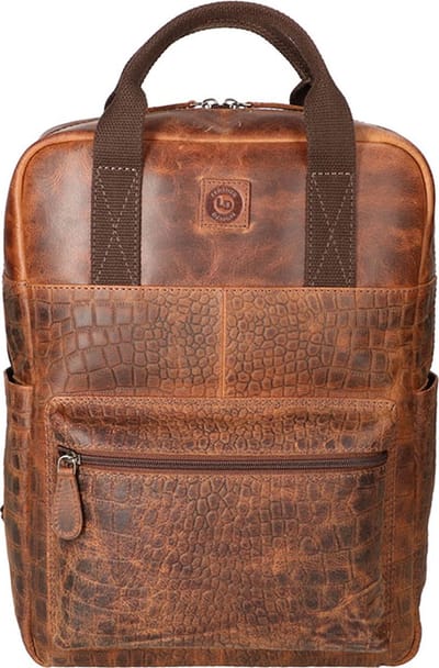 Leather Design Rugzak 15'' Hunter Croco Bruin