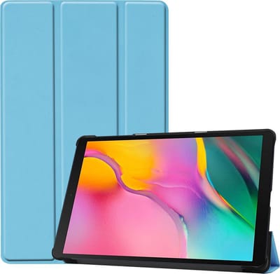 Hoesje - Geschikt voor Samsung Galaxy Tab A 10.1 (2019) - Dun & Stevig - Hardcover Book Case - Trifold Bookcase Hoes - Hard Cover - Tablethoes - Lichtblauw
