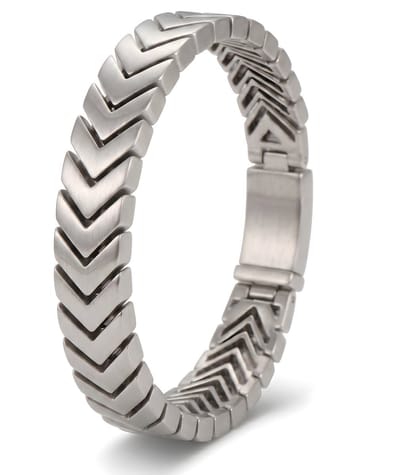 Armband heren staal Mauro Vinci® Vitoro 19,5cm- Schakelarmband rvs geborsteld - Armband gourmet geborsteld - Gevlochten mannen armband - met geschenkverpakking van Mauro Vinci