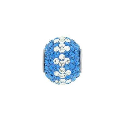 Blinx Jewels Zilveren Hanger Donkerblauwe Bol Steentjes Strass