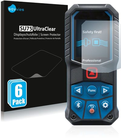 Savvies - Screenprotector voor Bosch GLM 50-27 C/ 50-25 G - Folie Beschermfolie transparant 6 Stuks