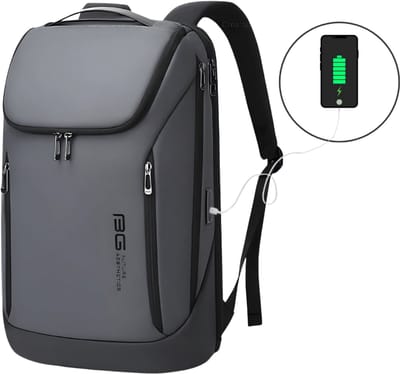 E-shop4u - Laptoptas - USB-uitgang -17 inch - Laptop Rugzak - Reizen - Business - School - Waterdicht - Backpacks - Grijs