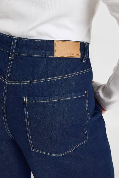 boohoo Dames Plus Hoge Taille Wijde Pijpen Jeans | Indigo | Maat: 16