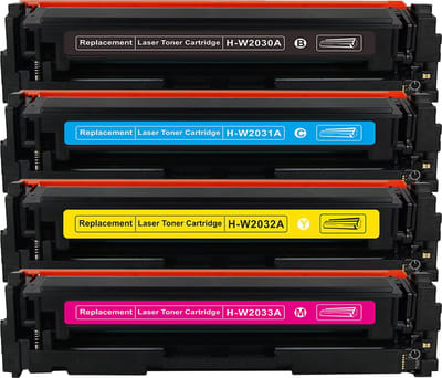 Multipack Laser Toner Cartridges Geschikt voor HP 415A / 415 (met chip) – W2030A, W2031A, W2032A & W2033A | Geschikt voor HP Color LaserJet Pro M454DN, M454DW, MFP M479DN, M479DW, M479FDN, M479FDW, M479FNW, M478FDN, M478F, M478FN, en M455DN, M480F