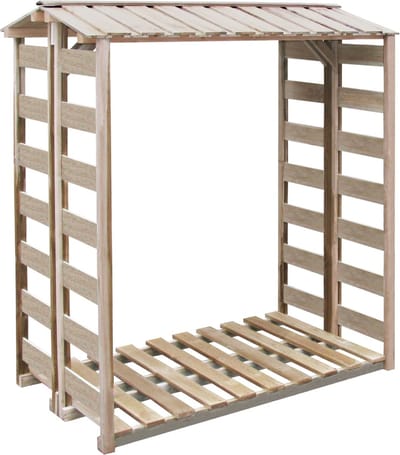 Brandhoutrek - Houtopslag - 150x44x176cm( BxHxD) - Bruin - Hout - Haardhout opslag – Haardhoutrek - Buiten