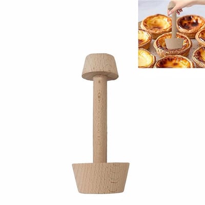 Grote houten taartvorm met twee uiteinden - Draagbaar dubbelzijdig ontwerp - Praktisch - Taartdeegvorm - Bakgereedschap - 14,8 * 4,5 cm - Geschikt voor bakliefhebbers die eierpasteitjes, cheesecakes, enz. maken - Houtkleur