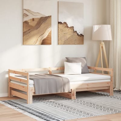 vidaXL - Slaapbank - uitschuifbaar - massief - grenenhout - 2x(90x200) - cm