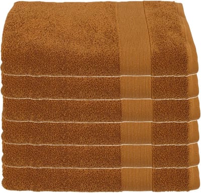Atmosphera Badhanddoek Towelmaster - 6x - lichtbruin - luxe - 70 x 130 cm - katoen - 450 grams - badkamer handdoek