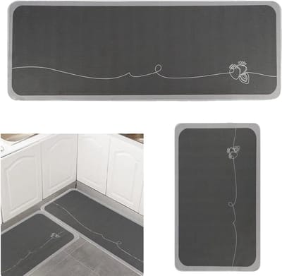 DailySupplies® Keukenloper - Keukenmat - Keuken Vloerkleed - Wasbaar - Grijs