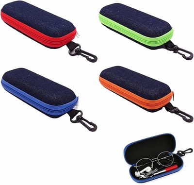 Set van 4 Zachte Brilhoezen, Harde Brilcases, Draagbare Brilbescherming, Ideaal voor Veiligheid en Opberging, Zwart, 16*6.5*5.5cm
