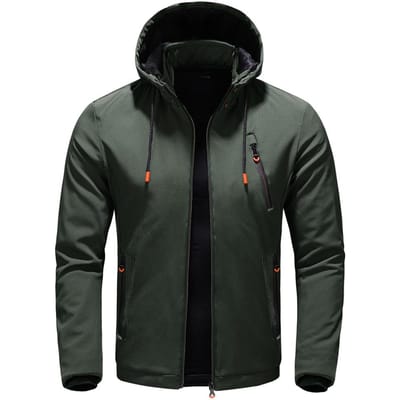 Veste à capuche chaude en velours épais et fibre chimique pour homme, veste à capuche amovible tendance pour homme, automne et hiver 4XL vert