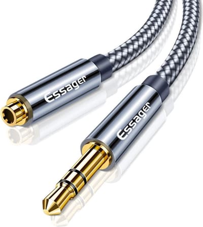 Essager 3.5mm Male naar 3.5mm Female AUX Verlengkabel Gevlochten 2M