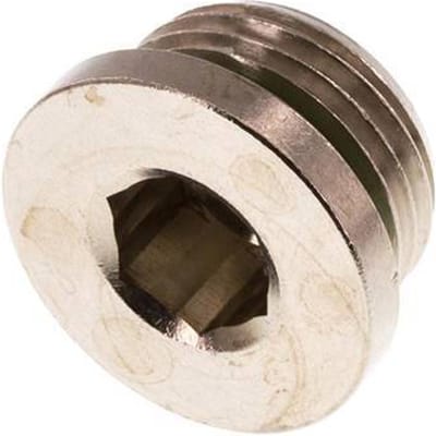 G 1/2'' Vernikkeld Messing Plug met binnenzeskant en FKM Afdichting 16 Bar [2 Stuks]