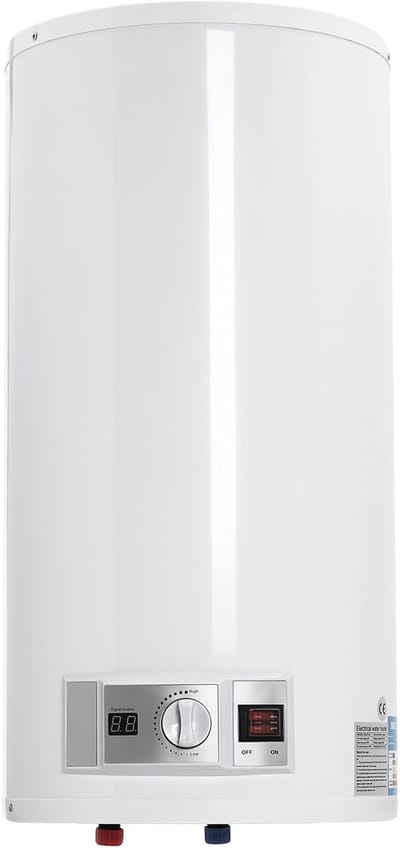 Doorstroomboiler met Douche - Warmwaterkraan Boiler - Direct Warm Water - 80 Liter Capaciteit - 70x34cm - Zwart-wit