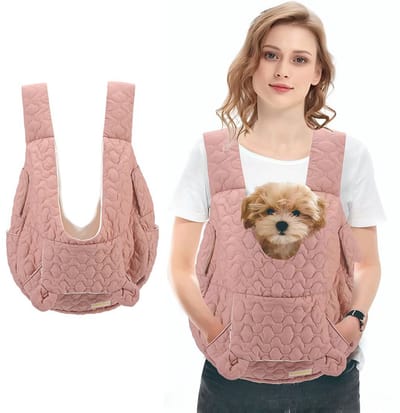 MAGICSHE Buikdrager Hond - Hondenrugzak - Verstelbare Honden Draagtas Voor Kleine Hond, Katten Rugzak- Quilt Stoffen Roze