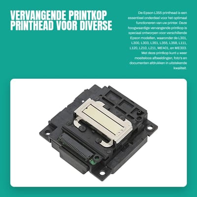 Dailygoods- Printkop Zwart - Printkop Reiniger - Vervangingsprintkop voor L301/L300/L303/L351/L355/L358/L111/L120/L210/L211 - ABS Materiaal - Eenvoudig te Installeren - Geschikt voor Epson Printers - Printerkop