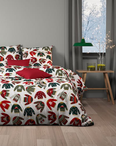 Mistral Home - DEKBEDOVERTREK - flanel - 270 x 220 cm + 2x 65 x 65 cm - extra breed - tekening - veelkleurig