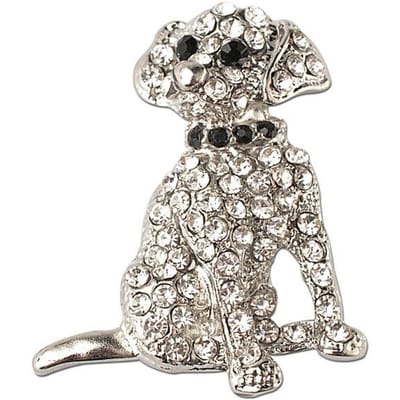 Schattige Legering Verfijnd Hoge Kwaliteit Strass Speld Hondje Broche Speld Sterrenbeeld Hond Broche gray