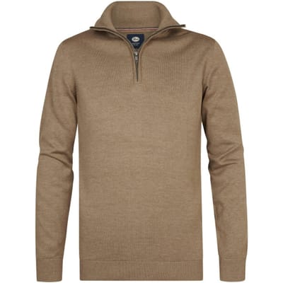 Petrol Industries - Heren Fijngebreide half-zip trui wheel - Oranje - Maat L