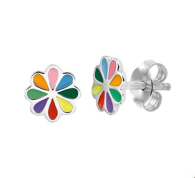 Huiscollectie Oorknoppen Bloem Zilver Gerhodineerd Glanzend