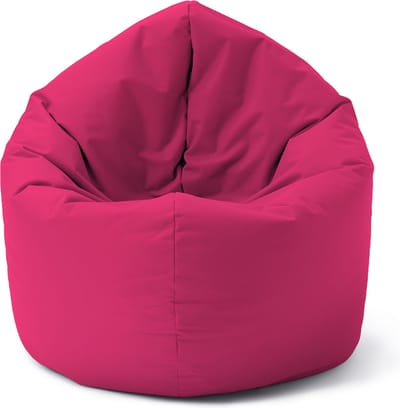Lumaland Zitzak voor binnen en buiten, ronde 2-in-1 zitzak voor binnen en buiten, 300 l vulling, 120 x 80 x 75 cm, waterafstotend en robuust, roze