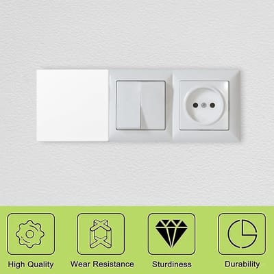 Afdekplaten - Blanco Wandplaten - Stopcontact Afdekken - Schroefloos Ontwerp - 86 cm Vierkant - Wit