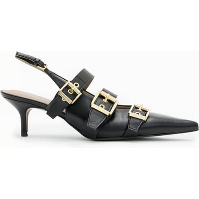 AllSaints Grace Buckle Heel Black Maat: 38 | Sandalen Outlet | Dames | Zwart