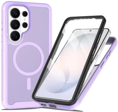 Hoesje met Ingebouwde Screenprotector Geschikt voor Samsung Galaxy S26 Ultra - Compatibel met MagSafe / Qi2 - Full Protect - Schokbestendige Beschermhoes - Case Matte Paars