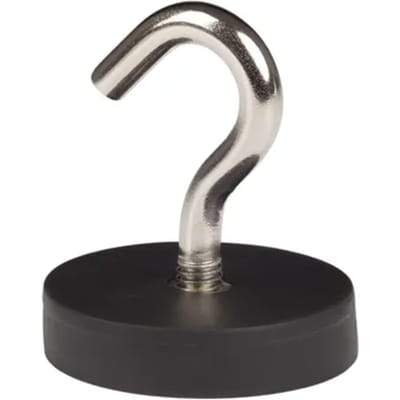 Fix-o-moll Magneet Met Haak - Rubbercoating - Neodymium - 38x43mm