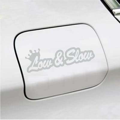 Bumpersticker - Low & Slow - 4,8 X 14,8 - Licht Grijs
