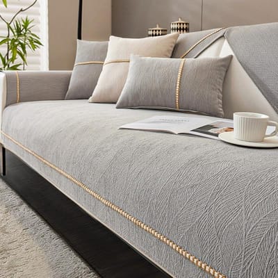 Chenille Sofahoes Effen Kleur Vier Seizoenen Universele Sofa Handdoek Antislip Bankkussen voor Woonkamerbanken Beschermhoes 70x90cm 1pcs