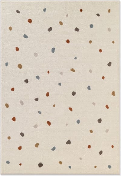 Flycarpets Kindervloerkleed Adventures - Funny Dots- Creme / Multi 160x235 cm