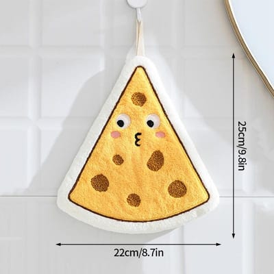 Leuke Handdoek Brood Kaas Vorm Hangende Handdoek Kinderen Kinderen Badhanddoeken Koraalfleece Zakdoeken Absorberende Doek geel