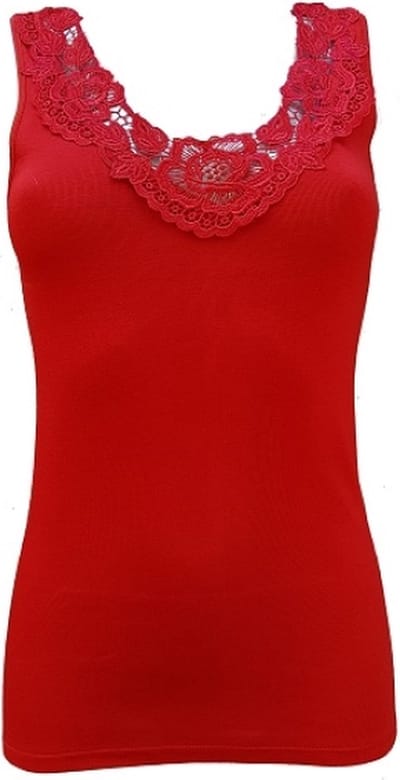 Toker dames hemd Kant 228/1 - maat 44/46 - 100% katoen - rood