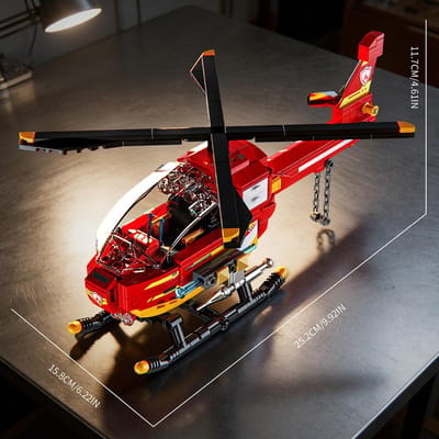 424 STKS Rode Vliegtuig Blokken Speelgoed Brandbestrijdingsvliegtuig Puzzel Bakstenen Sets Leren-Gerichte Speelgoed Bureau Decoratie Cadeaus red