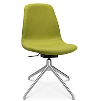 Conferentiestoel Topstar Sitness Life 1.1, draaibaar/zitting in hoogte verstelbaar, zonder armleuningen, B 460 x D 390 x H 450-480 mm, 4-poots onderstel, mat aluminium & stof, geel