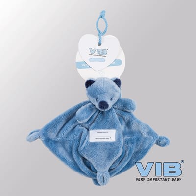 VIB® - Knuffeldoekje Beer - Kobalt blauw - Babykleertjes - Baby cadeau - zwangerschap aankondiging - geboorte cadeau