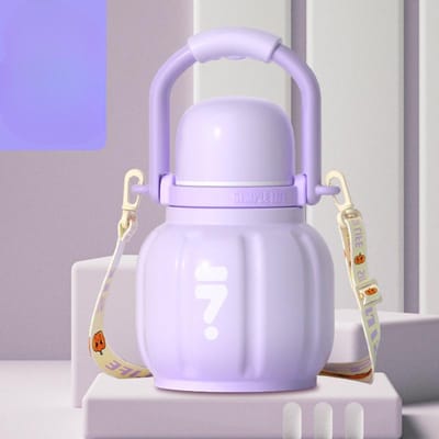 Nouvelle Tasse Thermos Citrouille Haut Niveau d'Apparence Tasse en Acier Inoxydable Poignée Extérieure Tasse à Eau Tasse Simple à Double Boisson 480ML