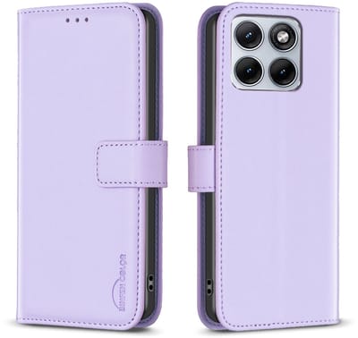 BINFEN Hoesje - Geschikt voor Motorola Edge 70 Fusion Hoesje - BINFEN Color Book Case - Lavendel