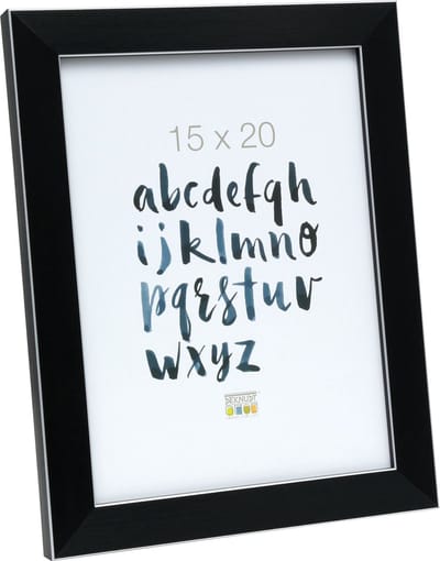 Deknudt Frames Fotolijst - Zwart met zilverbies -S41VK2 - 15x20 cm