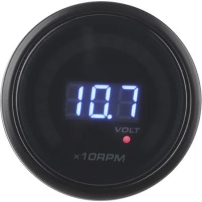 2 en 2 12V Tachymètre Voltmètre Affichage Numérique LED Mètre Haute Précision Universel pour Voiture black
