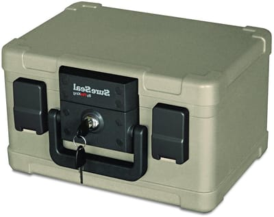 Brandveilige Waterdichte Borst - Documentenkluis Veiligheidskist - Bescherming waardevols - Dubbele compressie vergrendelingen - 015 CU FT - Taupe