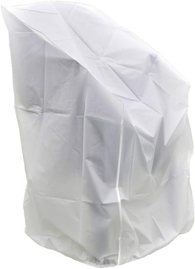 Dailygoods- Beschermhoes UV- en weerbestendig - Afdekhoes voor tuinstoelen - PEVA-weefsel - Voor 4 tot 6 stapelstoelen - Afmetingen 62 x 62 x 80/120 cm - Met zoom en ogen
