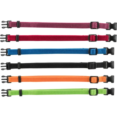 Trixie Junior Set of puppy collars S-M: 17-25 cm/10 mm 6 pcs. black red royal blue apple papaya orchid