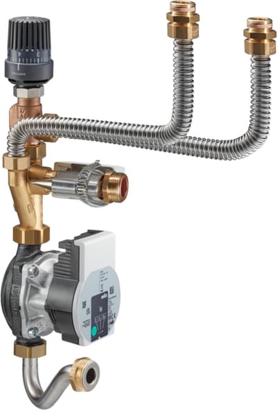 OVENTROP Aanvoertemperatuurregelmodule voor oppervlakteverwarmingscircuits voor Regudis W-HTE, met hoogrendementspomp Wilo PARA 15-130/6-43/SC-12, 1344550