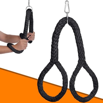 Triceps Touw voor Kabelmachine, Zacht Fitness Touw voor Lat Pulldown en Bicep Curls - Ergonomisch Antislip Ontwerp voor Polsbescherming - Fitness Accessoire voor Thuisgym en Krachttraining met Nylon Materiaal